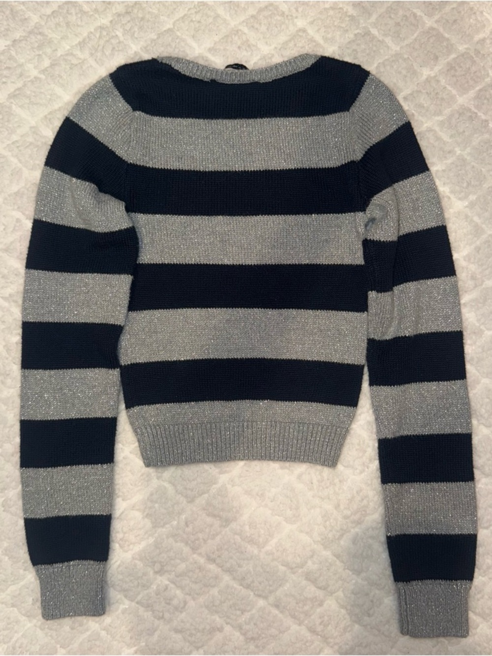 Abercrombie & Fitch Kids Light Gray and Black Striped Sweater - Picture 2 of 3